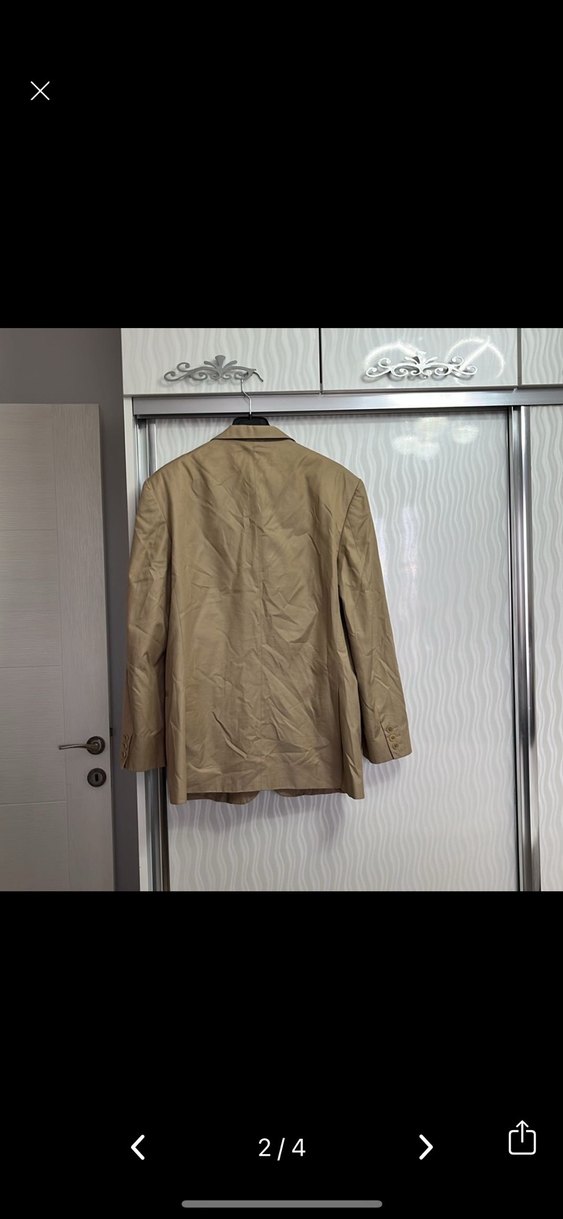 Bej Düğmeli Erkek Ceket - Görsel 2