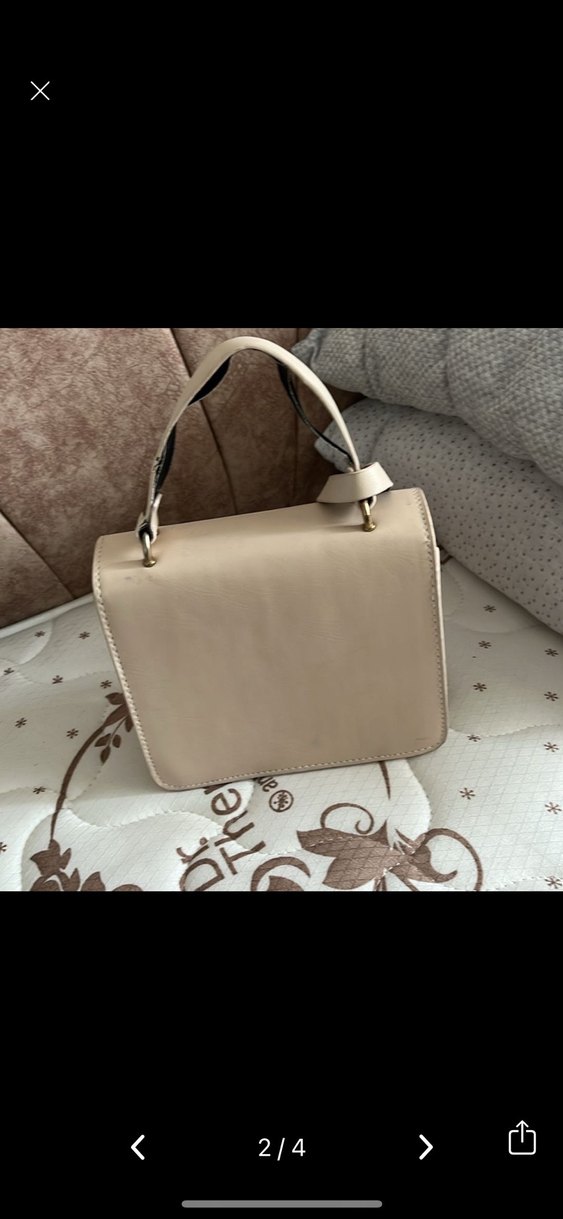 Bej Deri Tokalı Kadın Çanta - Görsel 2