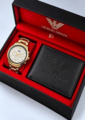 Armani Giorgio Armani Altin Tonlu Siklik Seti