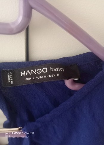 m Beden mango Kadın Lacivert V Yaka Uzun Kollu Bluz