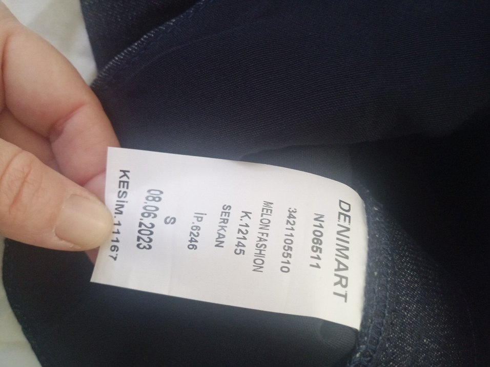 Lacivert Denim Midi straplez - Görsel 5