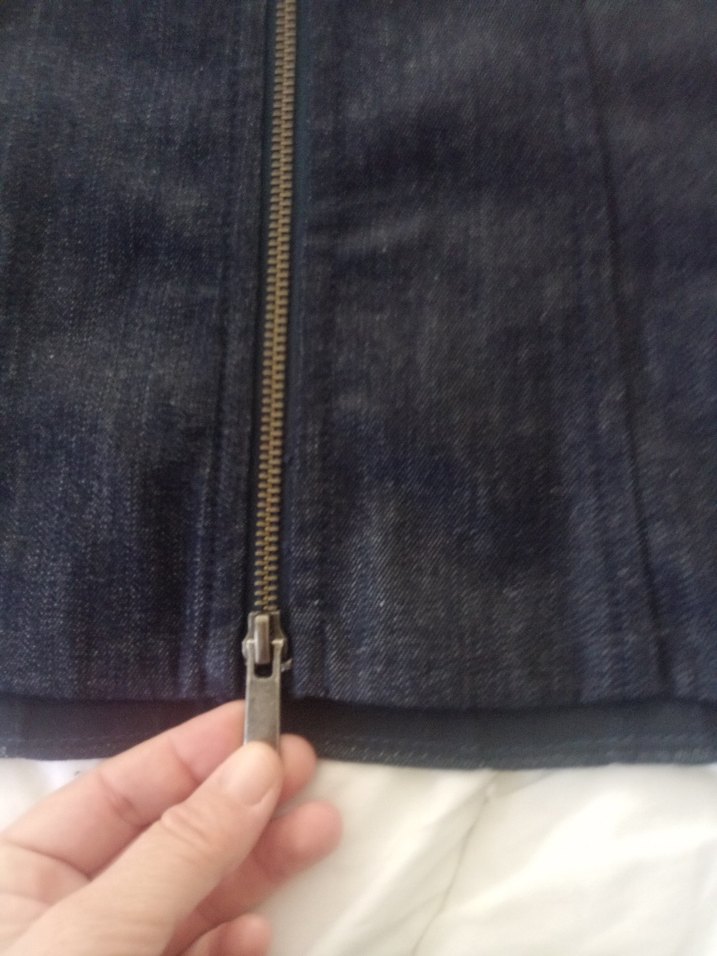 Lacivert Denim Midi straplez - Görsel 4