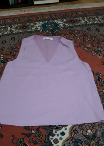 Pembe V Yaka Kolsuz Mini Bluz.