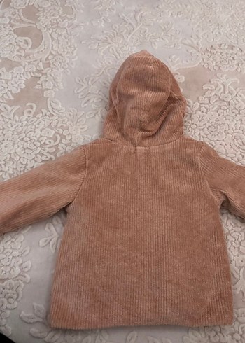 Erkek bebek Kapüşonlu Bej Kürk Detaylı Mont 6-9 ay - Görsel 4