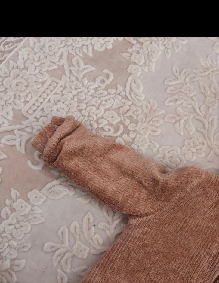 Erkek bebek Kapüşonlu Bej Kürk Detaylı Mont 6-9 ay - Görsel 2