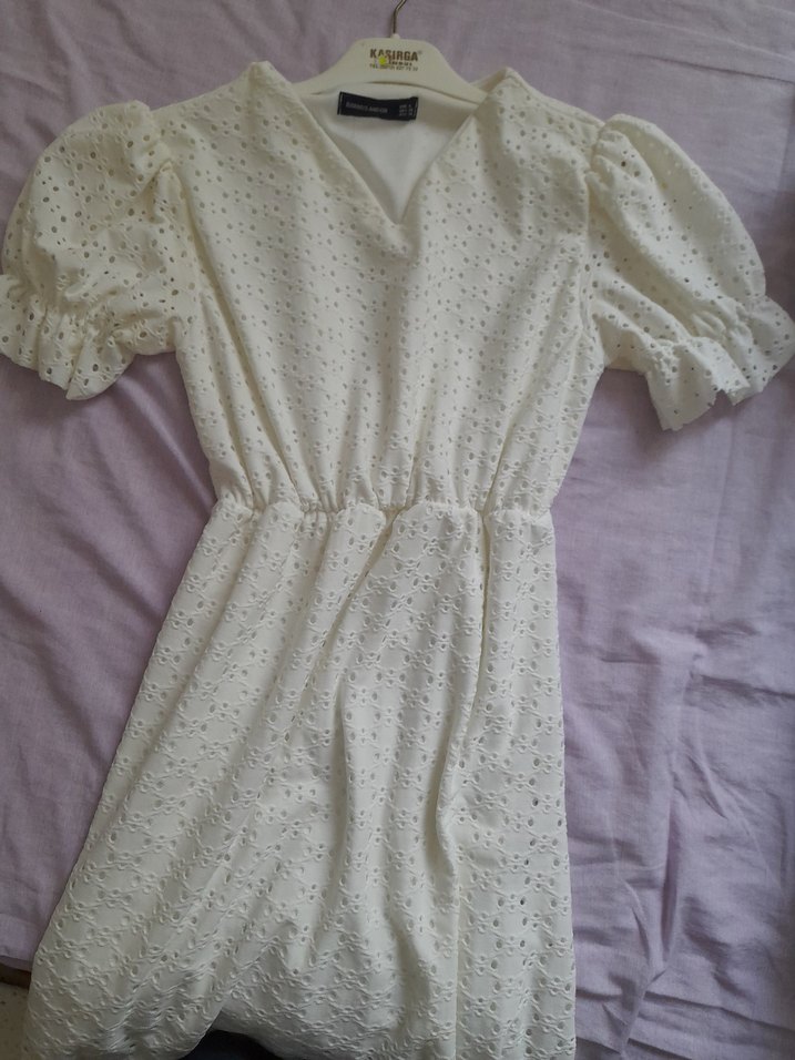 BARRELS AND OİL beyaz elbise - Görsel 3