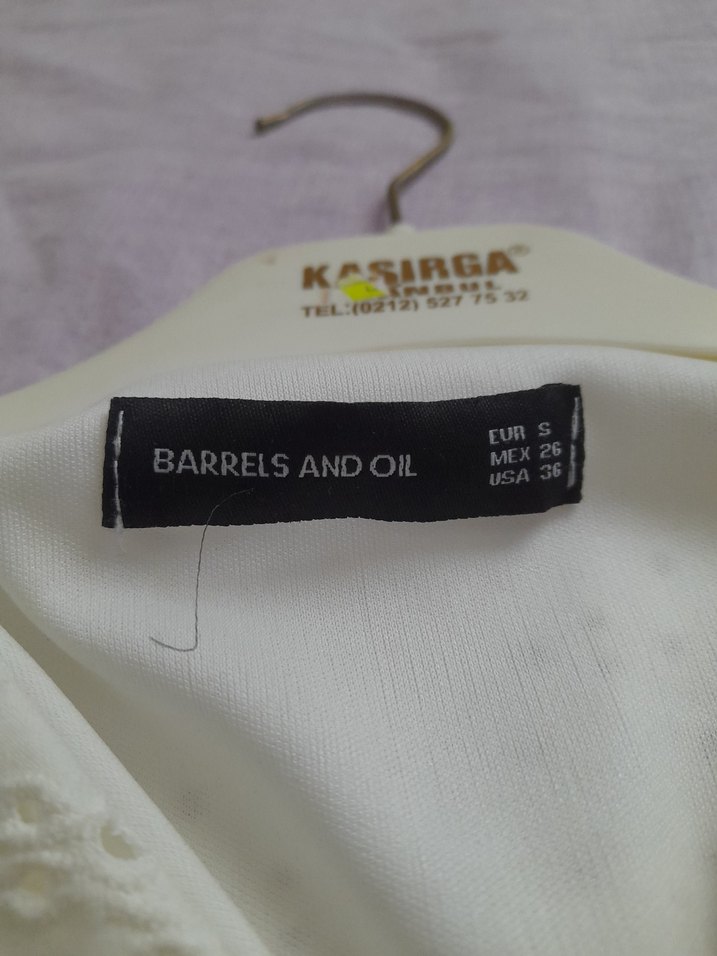 BARRELS AND OİL beyaz elbise - Görsel 4