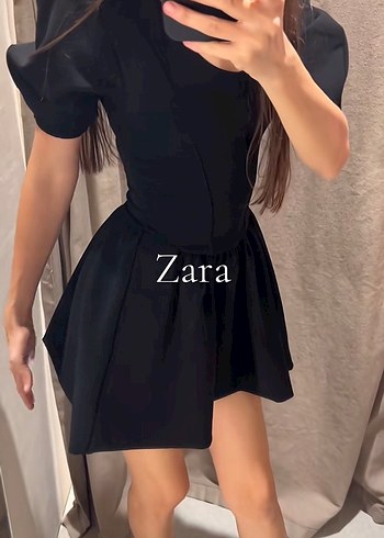 Zara Siyah Korseli Mini Elbise
