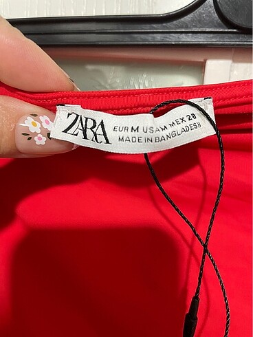 Zara Orjinal zara drapeli kırmızı elbise