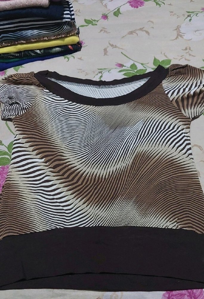 Zebra Desenli Siyah Gri bluz - Görsel 2