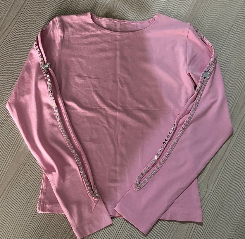 pullu Pembe kol deteyli  Bluz - Görsel 2