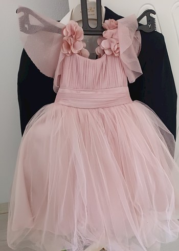 Pembe Straplez Kız Çocuk Elbise