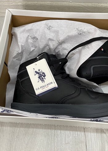U.S Polo Assn. Siyah Deri Sneaker