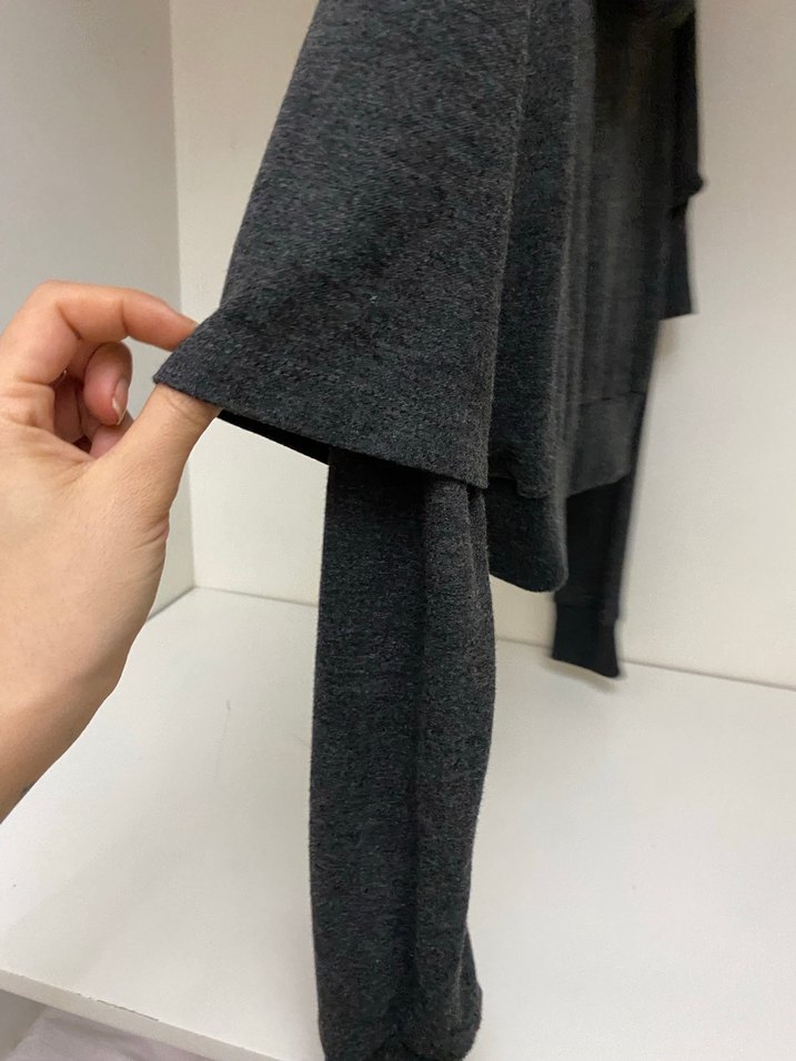 Gri Kapüşonlu Kadın Sweatshirt - Görsel 3