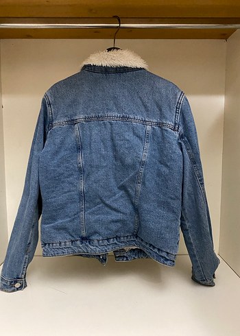 Kadın Mavi Kürklü Denim Ceket - Görsel 5