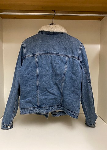 Kadın Mavi Kürklü Denim Ceket - Görsel 6