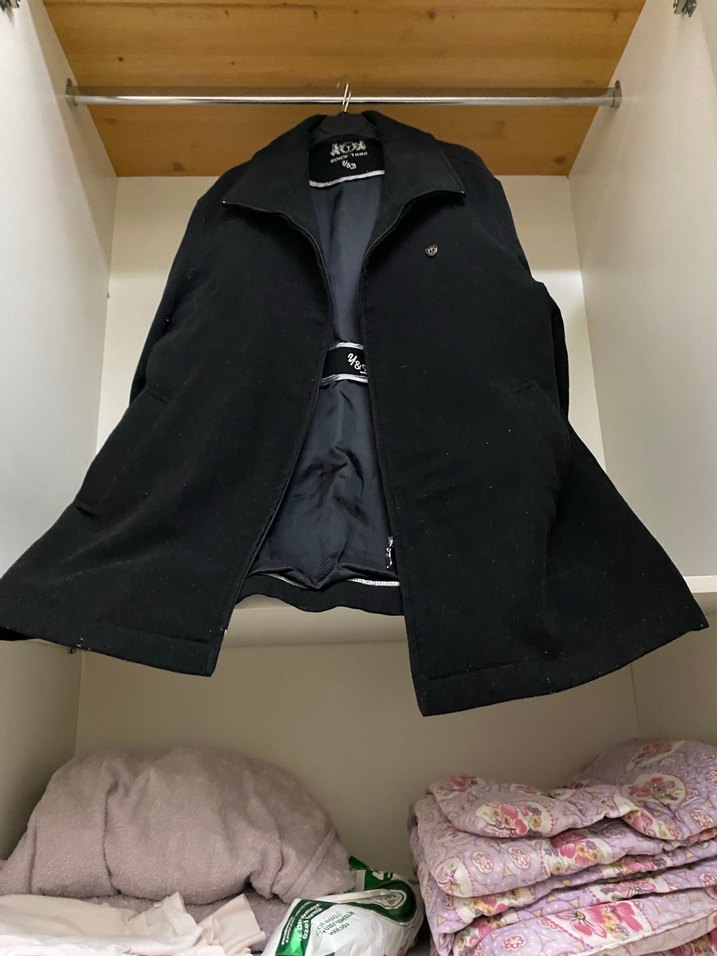 Düğmeli Siyah Midi Erkek Kaban - Görsel 5