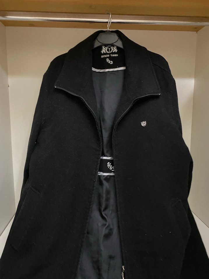 Düğmeli Siyah Midi Erkek Kaban - Görsel 4