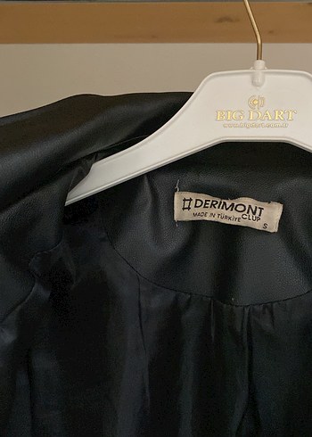 Siyah Mini Deri Biker Ceket - Görsel 4