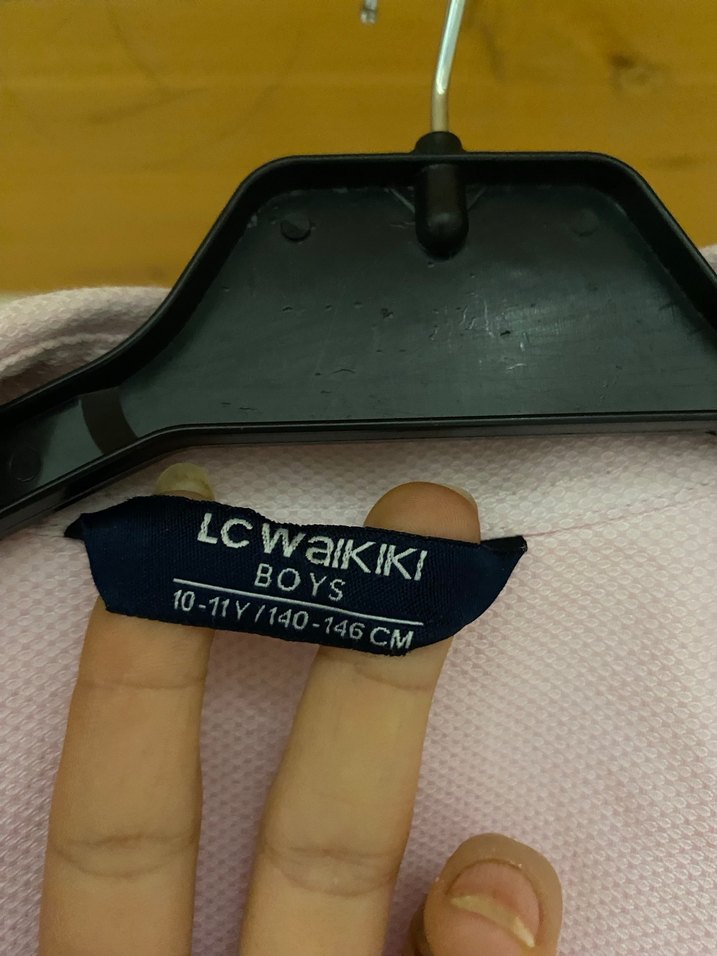 Pembe Keten Uzun Kollu Düğmeli Kadın Gömlek - Görsel 3