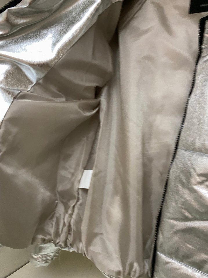 Gri Metalik Fermuarlı Kadın Ceket - Görsel 3