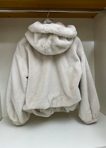 Bej Kapüşonlu Rahat Kadın Ceket - Görsel 6