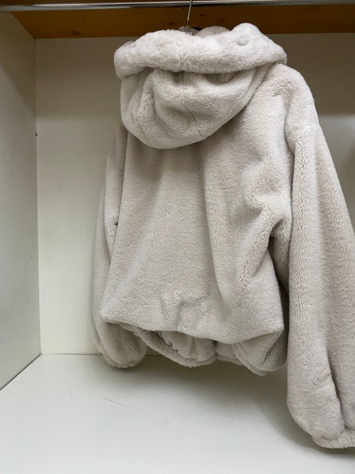 Bej Kapüşonlu Rahat Kadın Ceket - Görsel 4