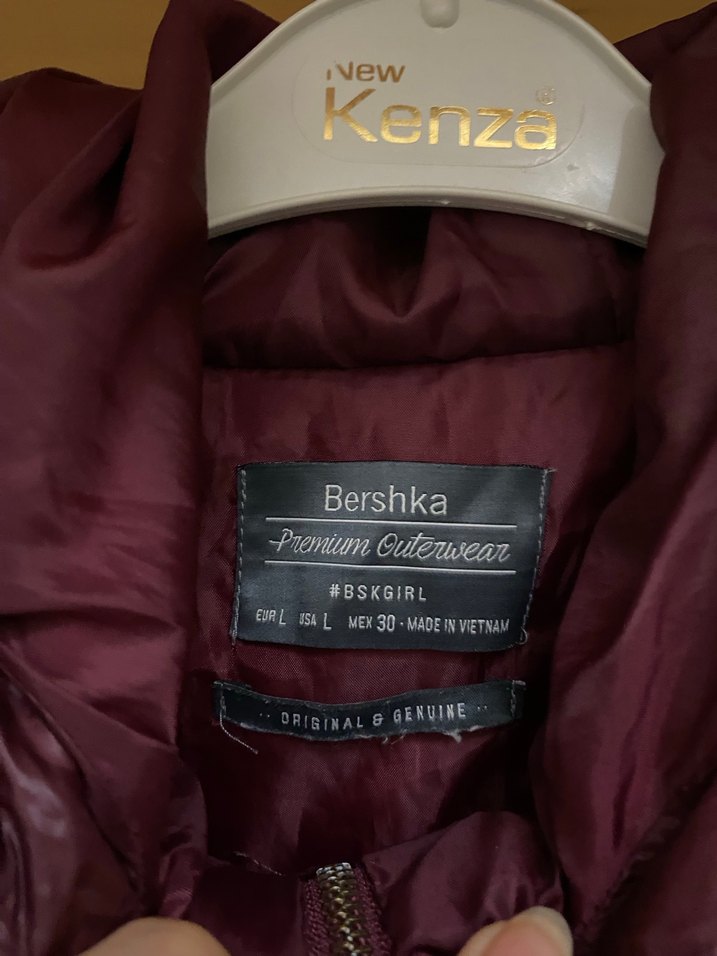 Bordo Parlak Kapüşonlu Kadın Mont - Görsel 4