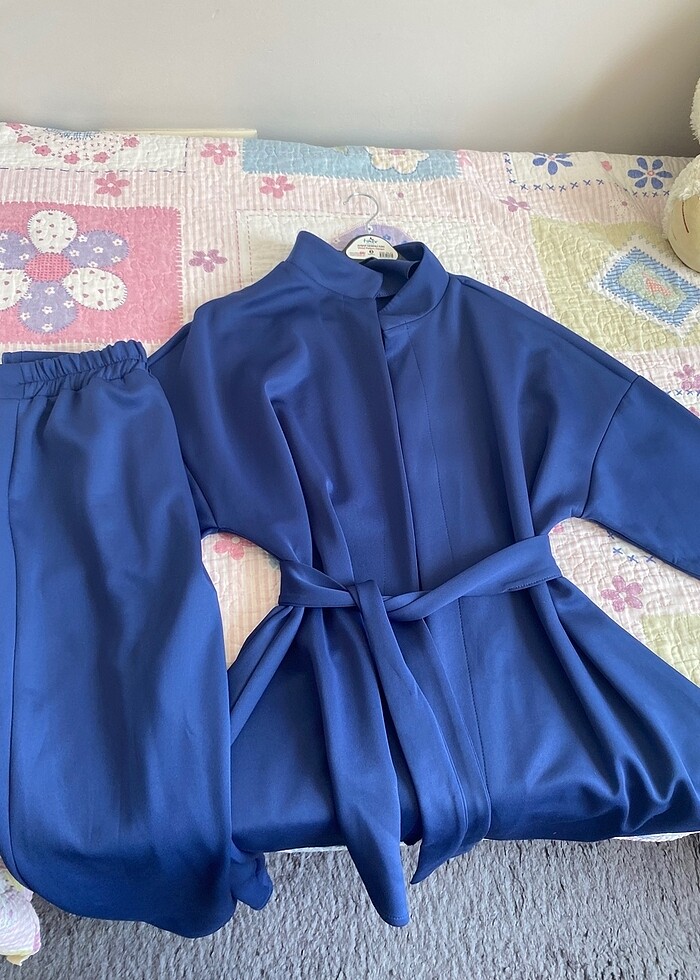 Mavi skuba kumaş takım - Görsel 2