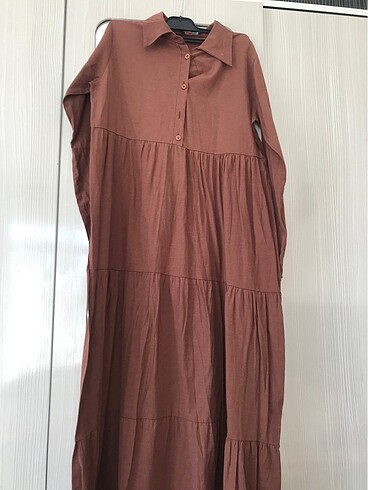 Kahverengi günlük elbise