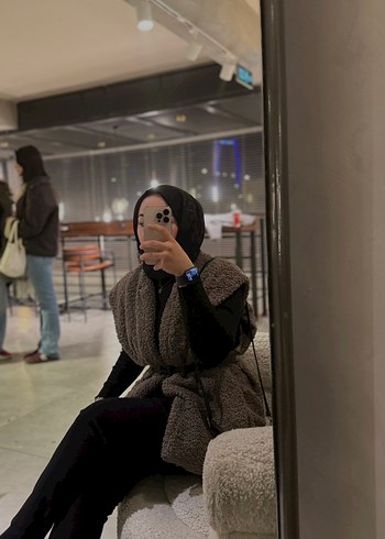 Gri Puff Mont Yüksek Yakalı Salaş Kesim