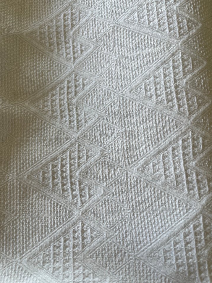 Püsküllü Beyaz tek kişilik pike - Görsel 4