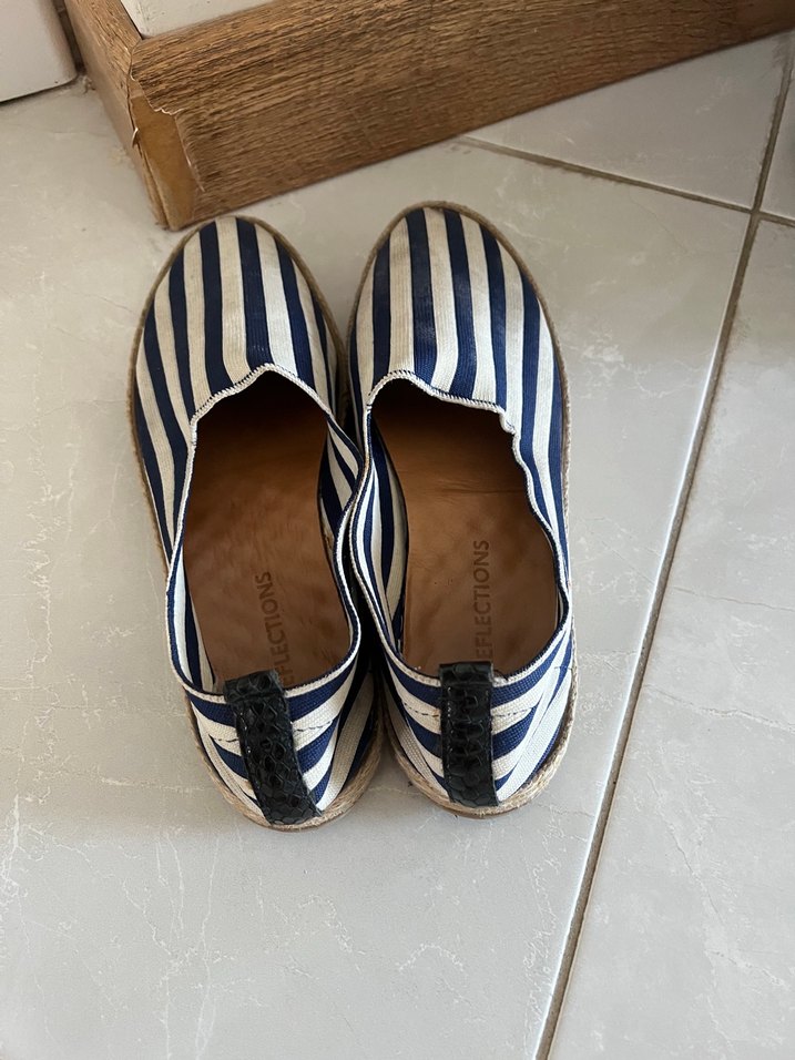 REFLECTIONS MARKA 38 numara Kadın Lacivert Pileli Bohem Espadril - Görsel 2