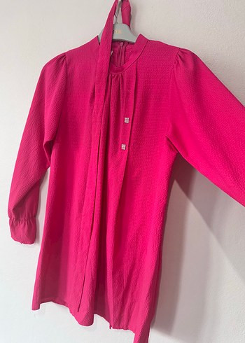 Düğmeli Pembe Hamile Uzun Kollu Bluz