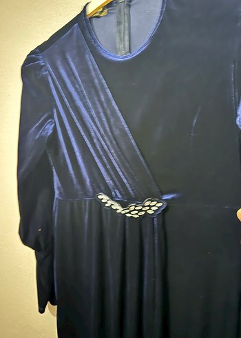 Uzun Lacivert Gotik Kadın Abiye Elbise