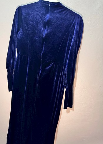 40 Beden Uzun Lacivert Gotik Kadın Abiye Elbise
