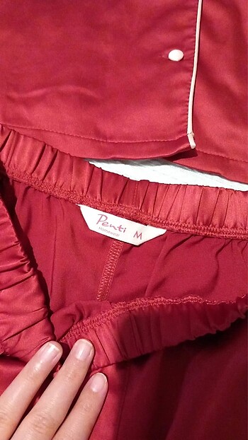 m Beden kırmızı Renk Penti Pijama Takımı