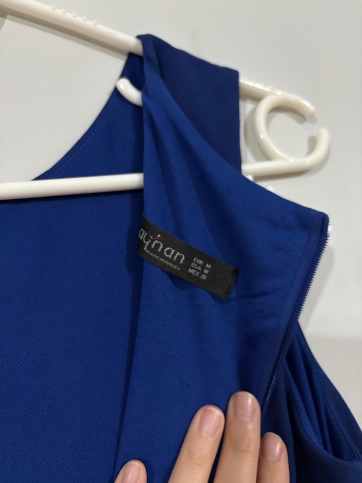 Mavi Midi Kadın Elbise - Görsel 4