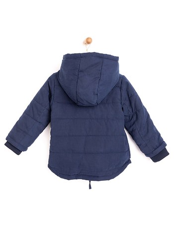 Erkek Çocuk Kapüşonlu Düğmeli Mont - Görsel 2