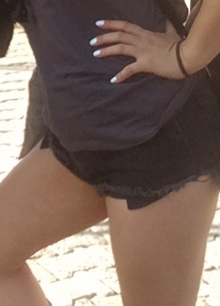 m Beden siyah Renk Mini Kot Şort