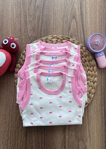 Pembe Kalp Desenli Çıtçıtlı Bebek Body - Görsel 3