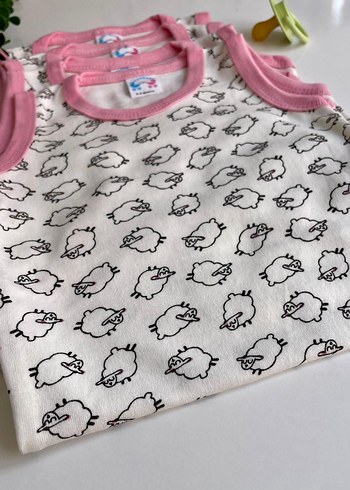 Kolsuz Pembe Baskılı Bebek Body - Görsel 4