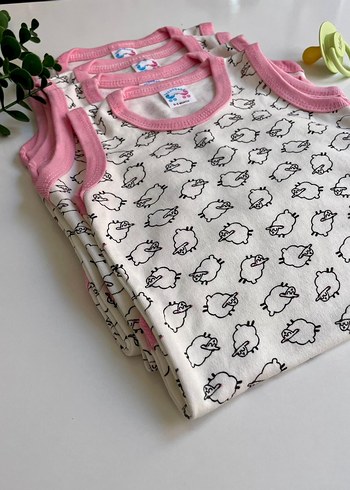 Kolsuz Pembe Baskılı Bebek Body - Görsel 3