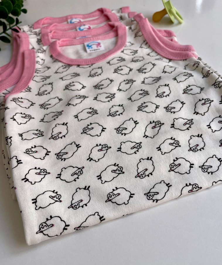 Kolsuz Pembe Baskılı Bebek Body - Görsel 4