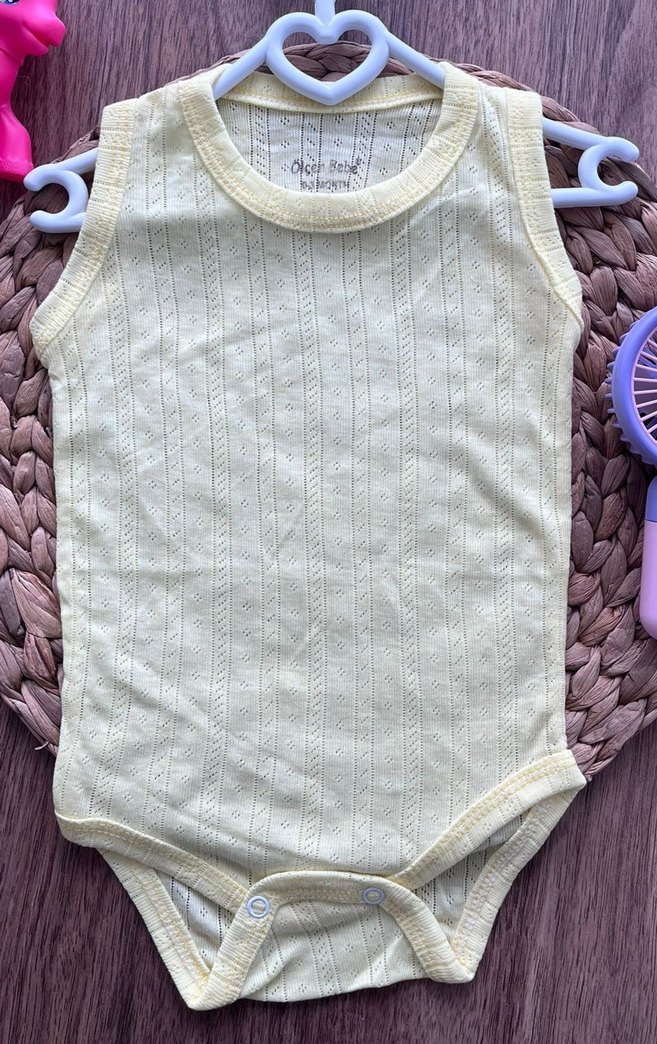 Sarı Fitilli Çıtçıtlı Bebek Body - Görsel 2