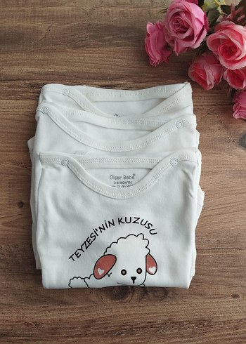 Teyzesinin Kuzusu Baskılı Bebek Body - Görsel 3