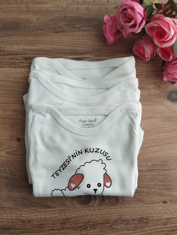 Teyzesinin Kuzusu Baskılı Bebek Body - Görsel 3