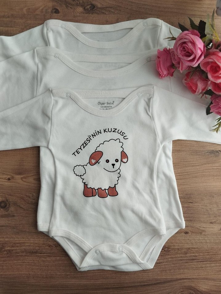 Teyzesinin Kuzusu Baskılı Bebek Body - Görsel 2