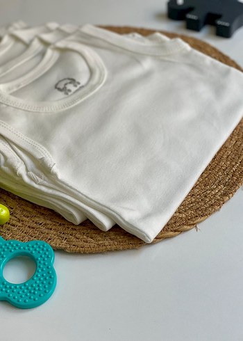 Kırık Beyaz Çıtçıtlı Bebek Body - Görsel 4