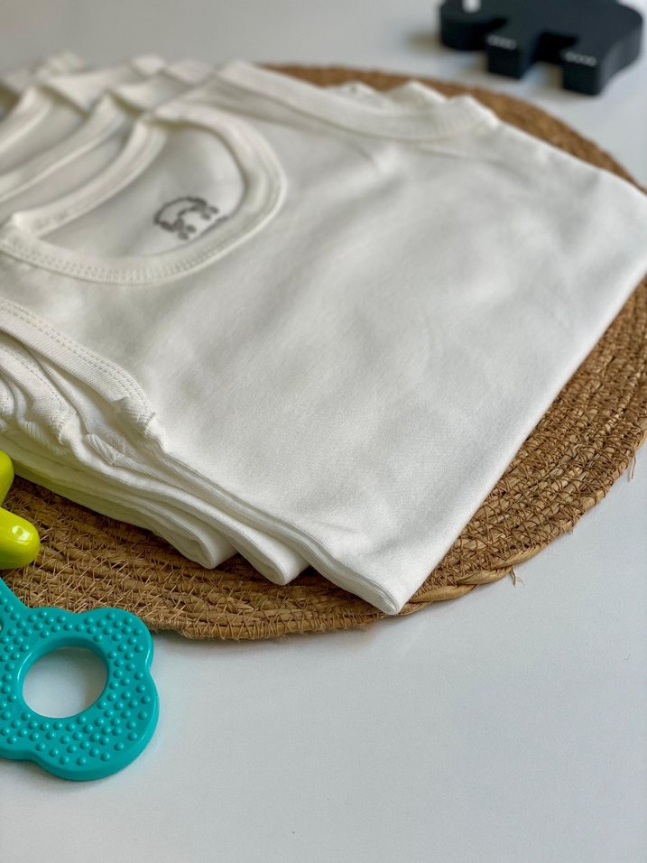 Kırık Beyaz Çıtçıtlı Bebek Body - Görsel 4